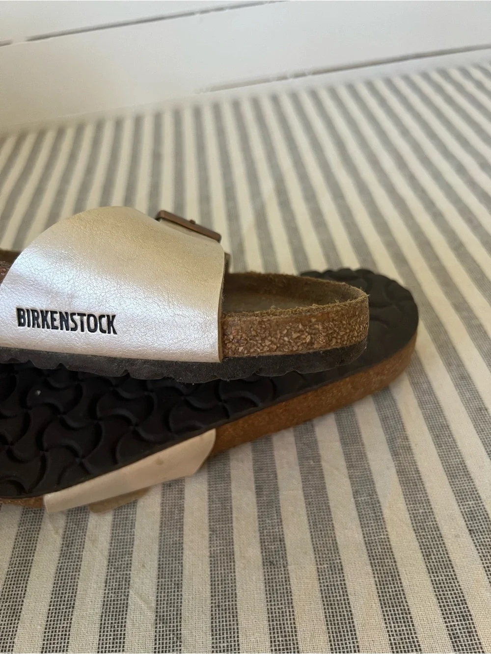 Birkenstock Madrid sandals in Graceful Pearl White